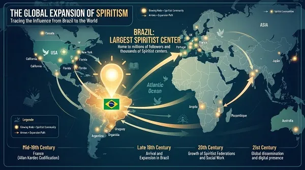 The expansion of Spiritism across the globe, with Brazil as the largest Spiritist center